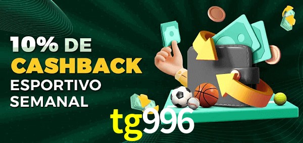 10% de bônus de cashback na tg996